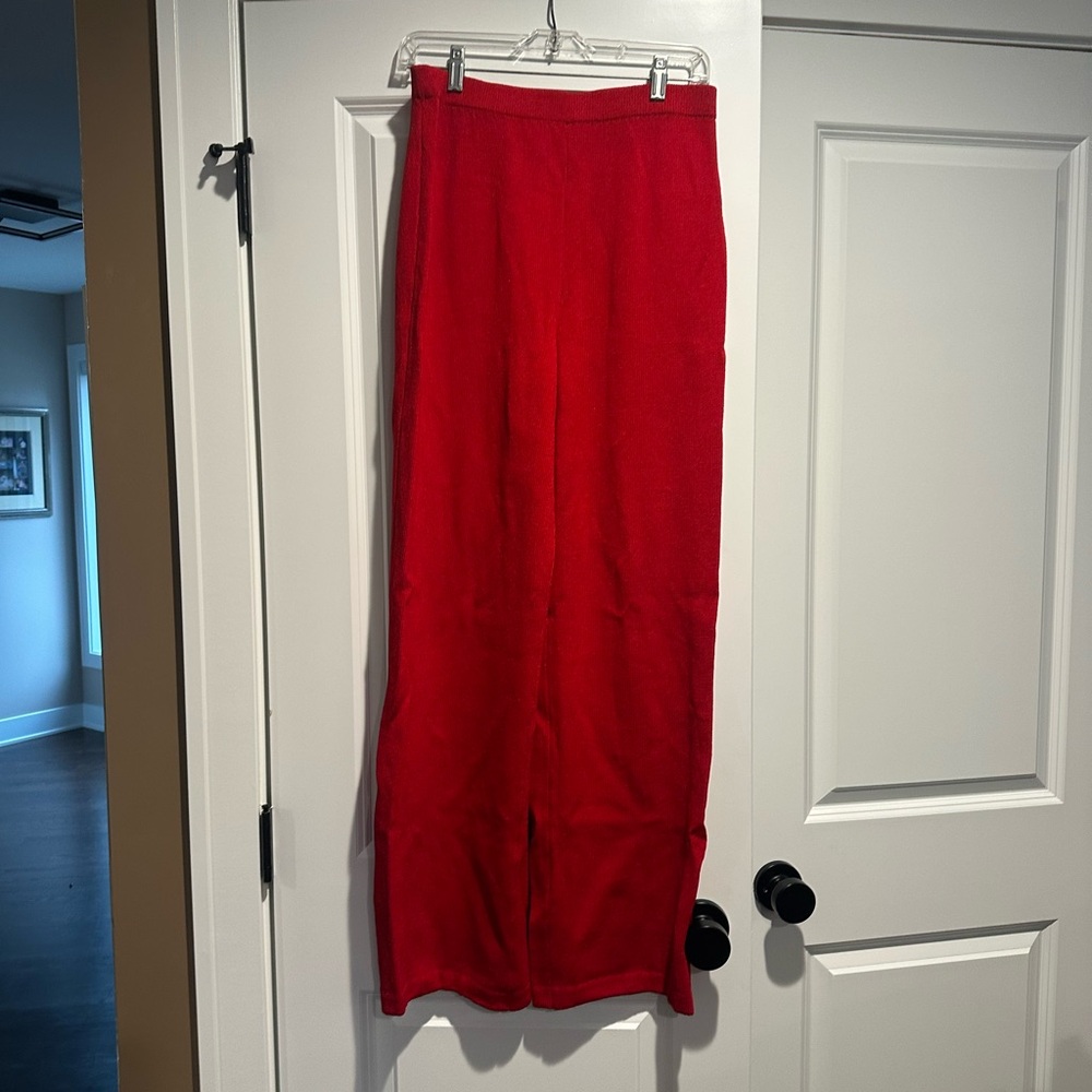 St. John Collection red knit pants